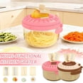 thumbnail image 2 of 3-in-1 Multi-Function Vegetable Chopper & Spinner – 4 Interchangeable Cutters for Shredding, Slicing & Grating, Built-in Salad Spinner with Sink-Direct Drain, Hand Guard for Safety(pink), 2 of 8