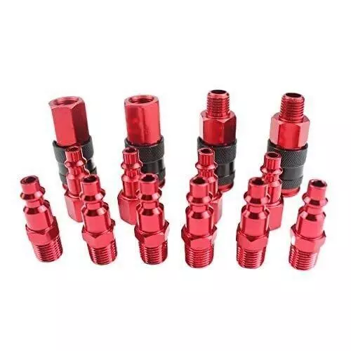 LUOLAX No Rust Air Hose Fittings Kits 14PCS Set, Quick Connect Air Compressor Accessory