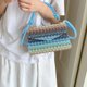 thumbnail image 1 of Mini Straw Woven Small Bag Women Bag Contrast Color Stripesd Shoulder Crossbody Bag Foreign Style Handbag, 1 of 6
