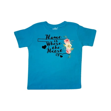 

Inktastic Oklahoma Home is Where the Heart is with Watercolor Floral Gift Toddler Boy or Toddler Girl T-Shirt