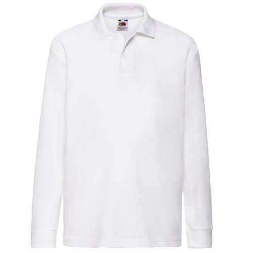3 Or 5 Pack FOTL Kids School Wear Long Sleeve Poly/Cotton Plain Piqué Polo Shirt 