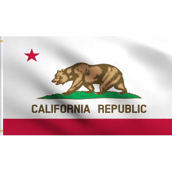 DMSE Drapeau Ours de l'État de Californie 3X5 Ft 100 % Polyester Résistant aux UV 100D