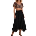 thumbnail image 3 of Maxi Skirts for Women High Waist Renaissance Skirt Long Skirt with Pockets Black S, 3 of 10