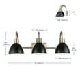 thumbnail image 4 of Globe Electric Modern Minimalist 5-Piece Matte Brass Bathroom Set with 24" 3-Light LED Vanity Light, 4 of 11