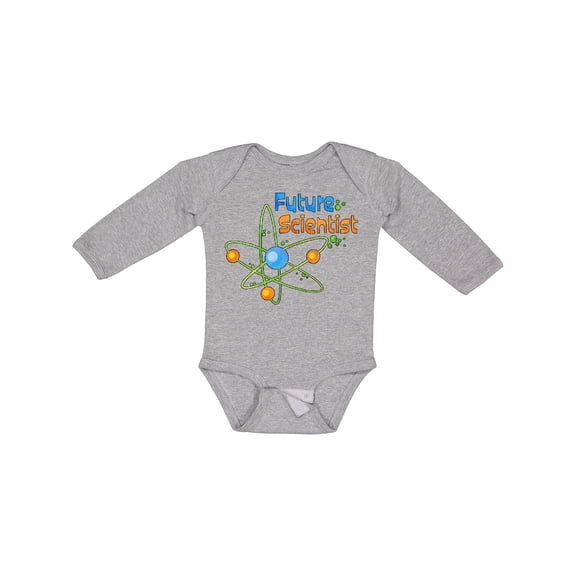 Inktastic Future Scientist with Atom Boys or Girls Long Sleeve Baby Bodysuit