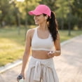 thumbnail image 5 of Lumistal Baseball Cap for Women Candy Color Womens Ponytail Hat Adjustable Criss Cross Baseball Cap High Bun Unisex Trucker Hats Baseball Sport Caps Sun Hat Hot Pink One Size, 5 of 6