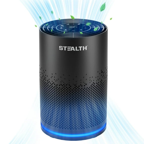 STEALTH Air Purifier for Home H13 True HEPA Filter Cleaner with Filter PM2.5 Monitor Covers up to 1450 Ft Captures 99.97% of Airborne particles for Smoke Dust Odors Black