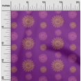 thumbnail image 1 of oneOone Polyester Lycra Fabric Spiral & Floral Block Print Fabric BTY 56 Inch Wide, 1 of 4