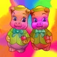 thumbnail image 2 of Green, Howie 12x12 White Modern Wood Framed Museum Art Print Titled - 2 Piggies, 2 of 4