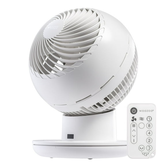WOOZOO Oscillating Fan, Vortex Fan, DC Motor Quiet and Eco Friendly, 22 dB on Low, 6-in-1 Fan w/ Remote/ 8 Speed Settings