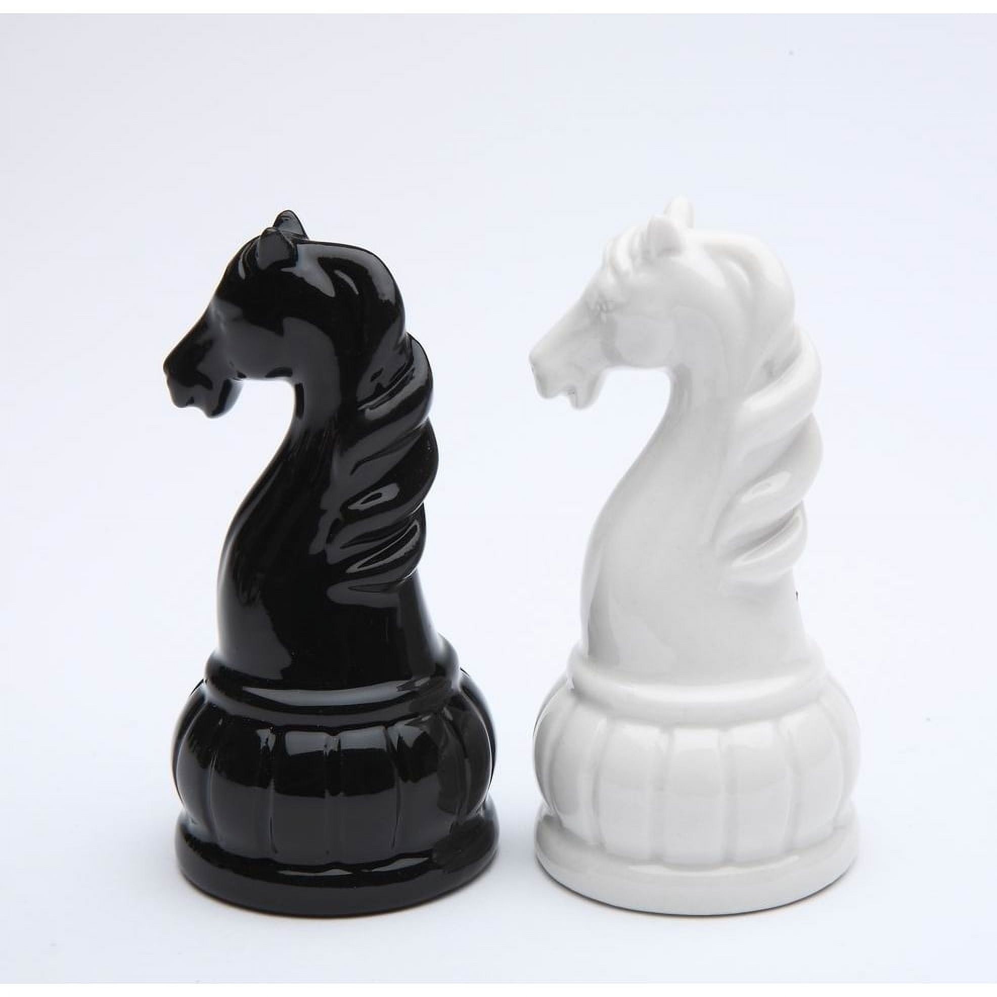 Ceramic Black and White Rook Chess Piece Salt and Pepper Shakers, Home –  kevinsgiftshoppe