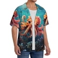 thumbnail image 2 of Fotbe Underwater Plant Octopus Camisa Estampada de Manga Corta para Hombre, Casual de Verano, Estilo Playero, Sin Arrugas-Large, 2 of 5