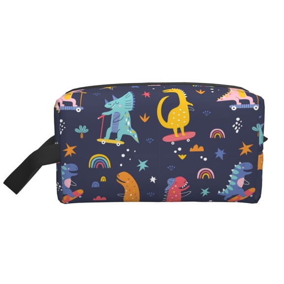 Honeii Cartoon Dinosaur Print Multi-Purpose Storage Bag,Hanging Dopp Kit,Small Toiletry Bag for Traveling for Toiletries, Makeup, and Small Essentials