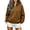 Brown, variant on Women's Soft Fleece Lined Half Zip Sweatshirt Oversized Stand Collar Long Sleeve Pullover Tops Casual Fall Winter Street Outerwear White