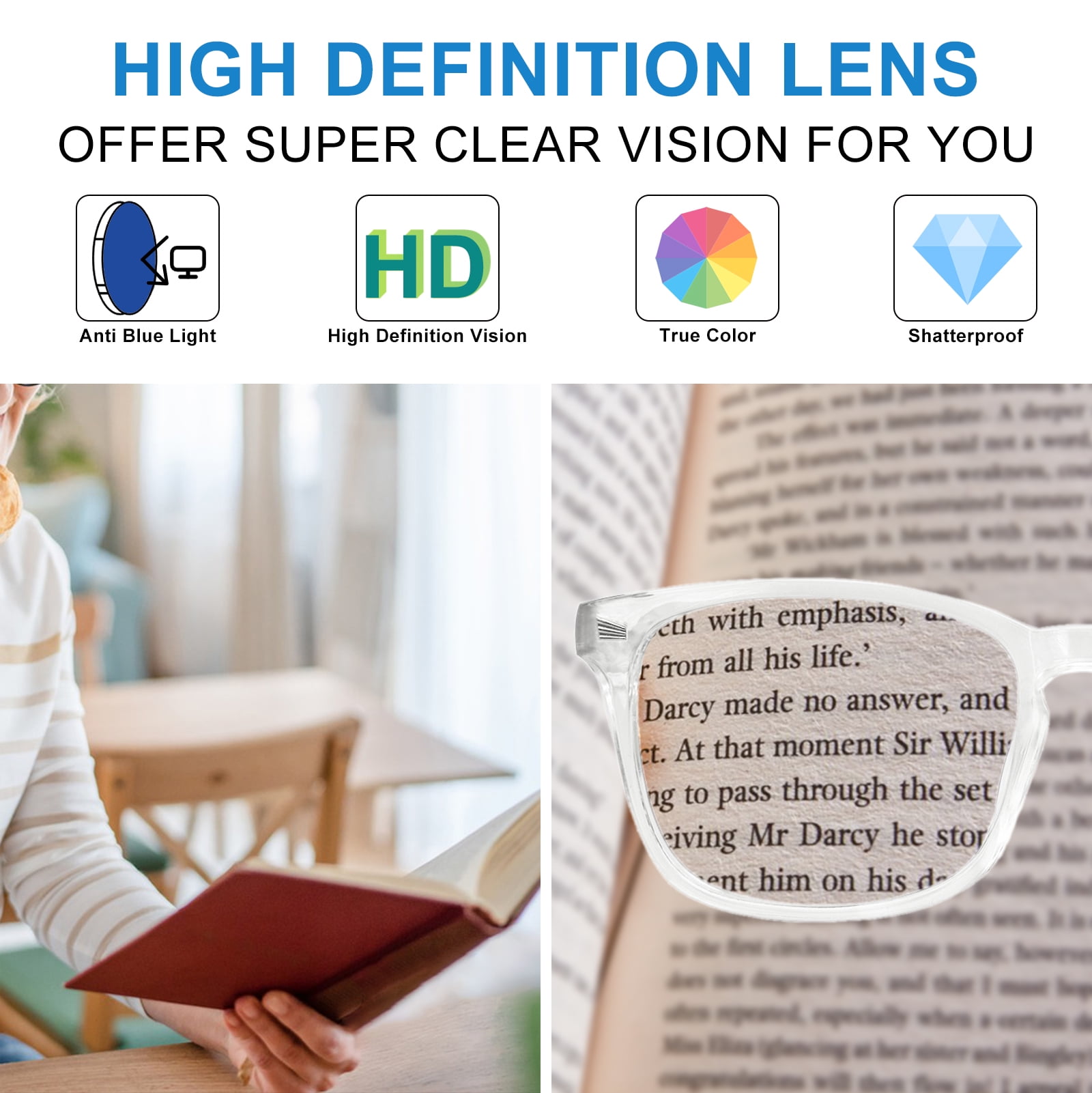 WEMOOTANS 4 Packs 2.75 Reading Glasses for Women Blue Light Readers 1.0 125 1.5 1.75 2.0 2.25 2.5 275 3.0 3.5 4.0 5.0 6.0 Clear