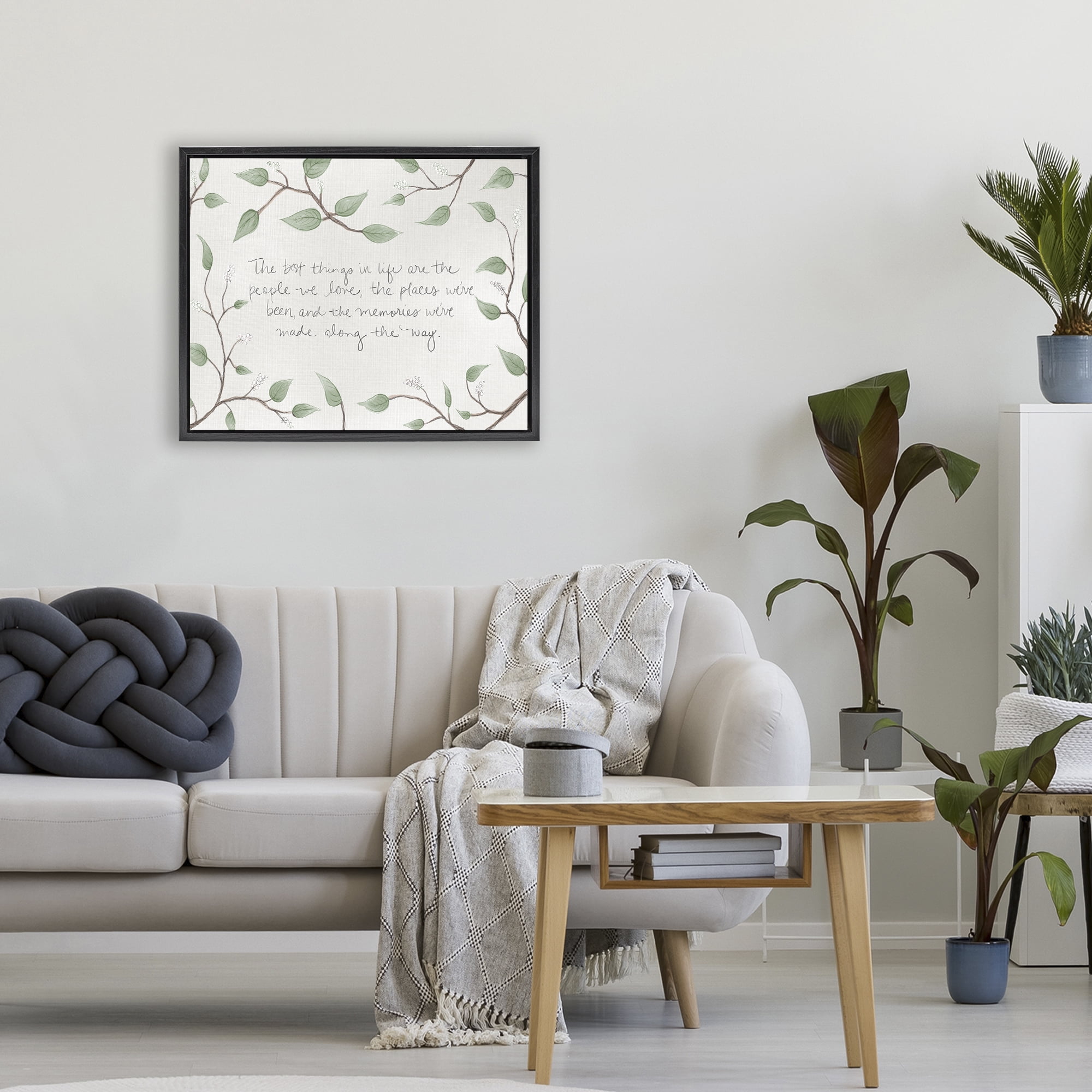 Stupell Industries The Best Things In Life Black Framed Floater Canvas Wall Art, design by SD Graphics Studio