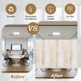 thumbnail image 5 of Beige Window Privacy Film, Retro Oil Painting Modern Abstract Art Aesthetics Static Cling UV Sun Blocking Heat Control Window Tint, Non-Adhesive One Way Windows Privacy Cover 17.7''x78.7'', 5 of 7
