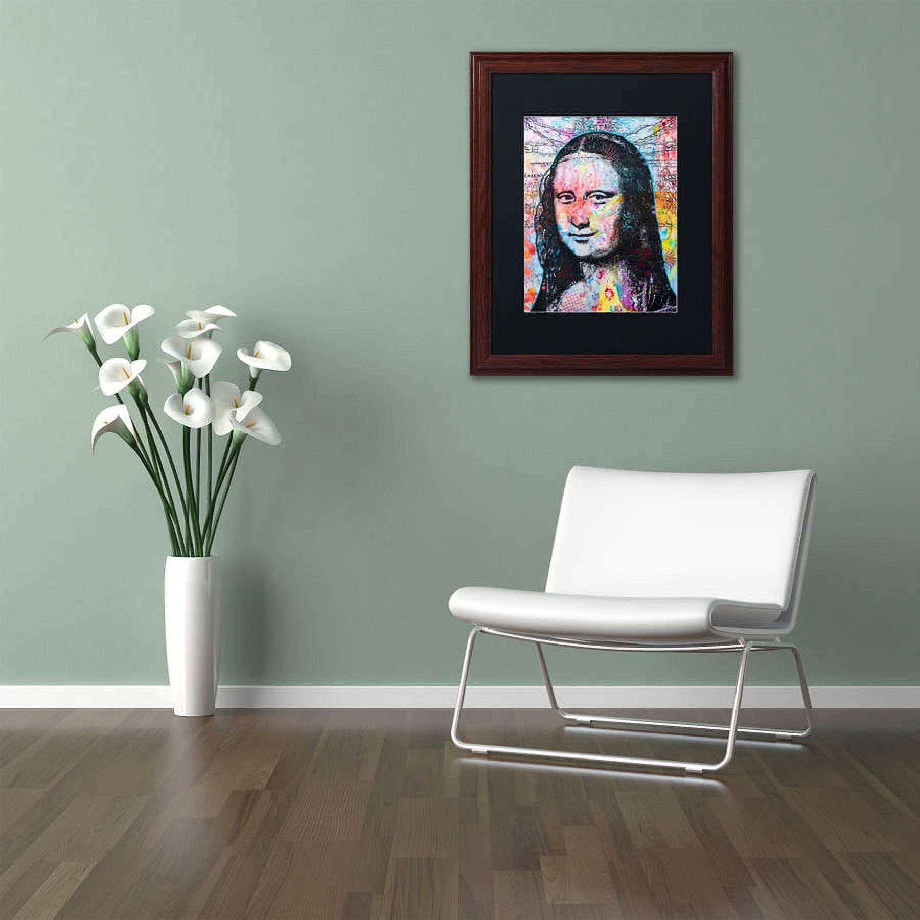 Trademark Fine Art "Mona Lisa" Canvas Art by Dean Russo, Black Matte, Wood Frame