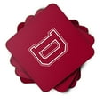 thumbnail image 2 of Letter D Initial Monogram - Maroon and White Foam Coaster Set of 4, 2 of 3
