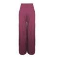 thumbnail image 4 of YUANGUANST Womens Dress Pants Women's Solid Loose Relaxed High Waist Pocket Wide Leg Pants Business Work Casual Pants, 4 of 4