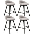 thumbnail image 1 of Gymax 25'' Upholstered Bar Stools Set of 4 w/ Footrest Backrest & Metal Frame Gray, 1 of 10
