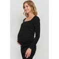 thumbnail image 2 of Solid Ruched Long Sleeve Square Neck Maternity Top, 2 of 3
