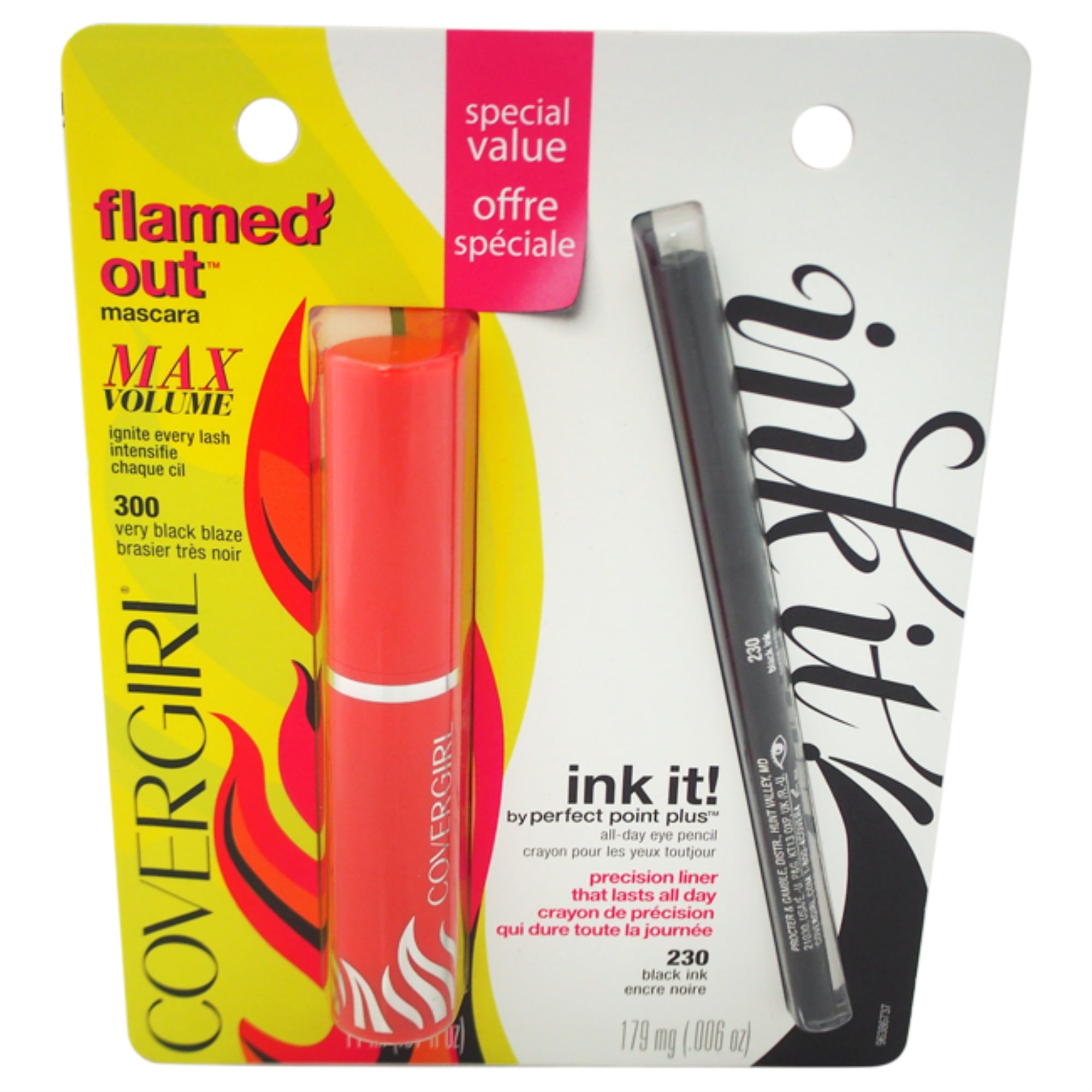 COVERGIRL Flamed Out Mascara & Perfect Point Plus Eyeliner, 2 pc
