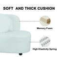 thumbnail image 4 of Sxbhfuj Sectional Sofa for living room, Teddy Velvet Sofa with Removable Cushion, Comfortable loveseat couches, Suitable for Small Apartments, Living Room, Beige, 4 of 5