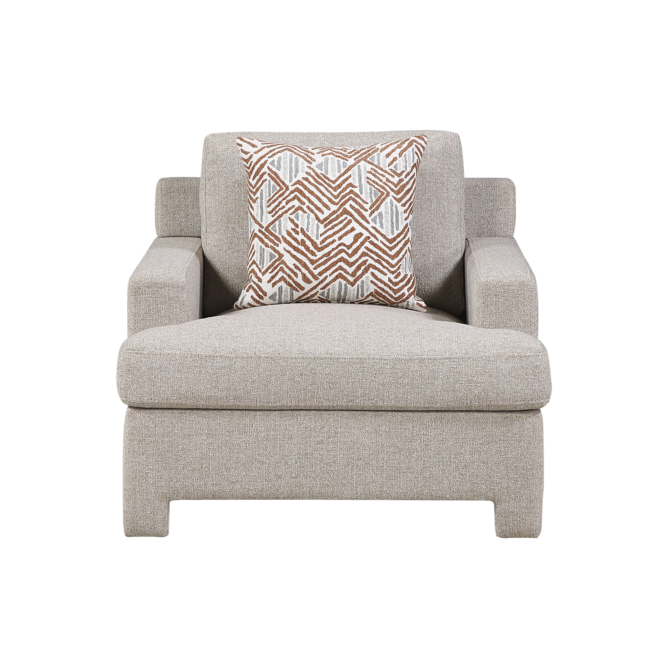 OakvillePark Luxora Chenille Chair with 1 Pillow, Taupe