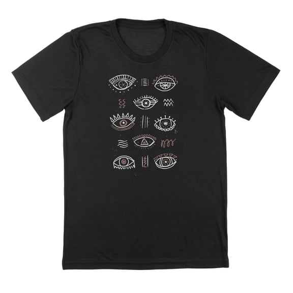 Eyes Of The Gods Humor Graphic Black Mens T-Shirt