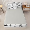 thumbnail image 4 of Homewish Retro Western Cowboy Zipper Queen Comforter Set with Fitted Sheet and 2 Pillowcases,Desert Cactus Zipper Bedding Set,White,Light Gray Reversible,4pcs, 4 of 8