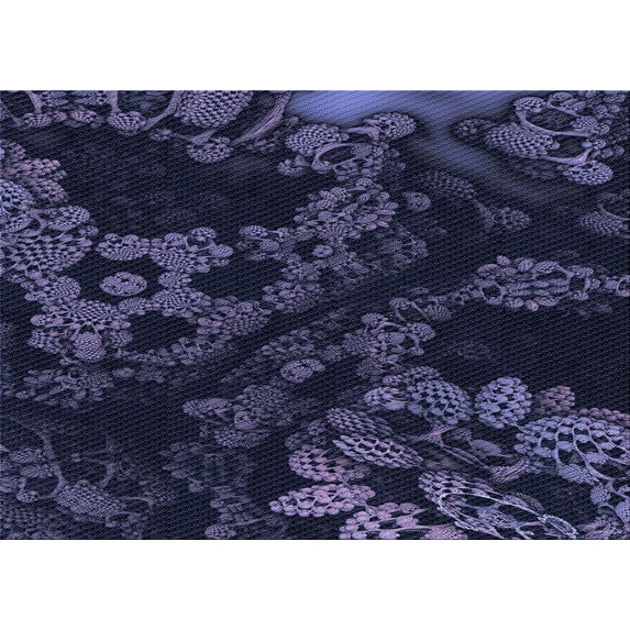 Ahgly Company Indoor Rectangle Patterned Deep Periwinkle Purple Area Rugs, 3' x 5'