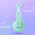 thumbnail image 3 of On Ear Headphones with Mic, Seenda Foldable Corded Headphones Wired Headsets with Microphone, Volume Control for Cell Phone, Tablet, PC, Laptop, MP3/4, Video Game,Green Purple, 3 of 7
