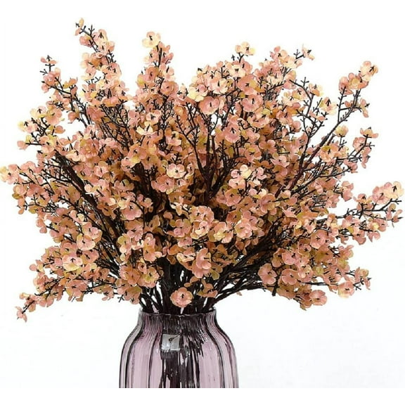 6 Pcs Artificial Babys Breath Flowers European Faux Silk Flower Bouquet Real Touch Fake Fall Flowers for Office Autumn Wedding Centerpieces Christmas Party Decor