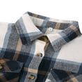 thumbnail image 4 of Women Plaid Windbreaker Coat Button-down Long Sleeve Lapel Jacket With Pockets Fall Spring Outwear, 4 of 6