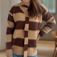thumbnail image 4 of Caywon Women's Autumn Winter Sweater V-Neck Long Sleeve Loose Striped Knit Pullover Warm Casual Sweater Pattern Ideal for Cold Weather Daily, 4 of 7