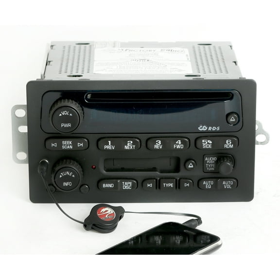 Restored Chevy GMC 2005-2009 Truck Van Radio AM FM CD Cassette w Auxiliary Input 15849619 (Refurbished)