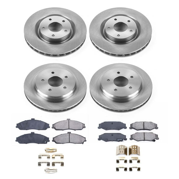 Ultimate Brakes Front and Rear Ceramic Brake Pad and Rotor Kit with Hardware WM81172