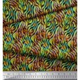 thumbnail image 3 of Soimoi Blue Cotton Duck Fabric Leopard & Tiger Animal Skin Printed Fabric 1 Yard 44 Inch Wide, 3 of 3