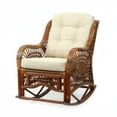 thumbnail image 4 of Wickerix Malibu Handmade Natural Rattan Living Room Set of 2 Rocking Lounge Chairs and Coffee Table, Colonial Color, 4 of 9