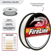 The Beadsmith Fireline by Berkley - Micro-Fused Braided Thread - 4lb. Test, .005/.12mm Diameter, 50 Yard Spool, Crystal Color - Super Strong Stringing Material for Jewelry Making and Bead Weaving