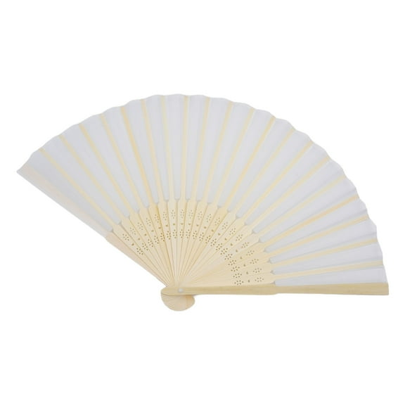 BAGUER Chinese-Style Silk Small Fan Single-Sided Silk Blank Folding Fan Handmade Gift Handicraft Fan Decoration Crafts Home Decor White