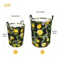 thumbnail image 3 of Sikiie Lemon Fruits Flowers Leaves Print Round Dirty Clothes Basket, Waterproof Standing Foldable Storage Basket, for Laundry Room, Bedroom, Bathroom Storage-Small, 3 of 6