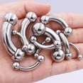 thumbnail image 3 of Pendientes de gran tamaño con varilla doblada de acero inoxidable, piercing para el cuerpo humano, anillo perforador con varilla doblada, anillo para el cuerpo, anillo de emulsión, 3 of 6