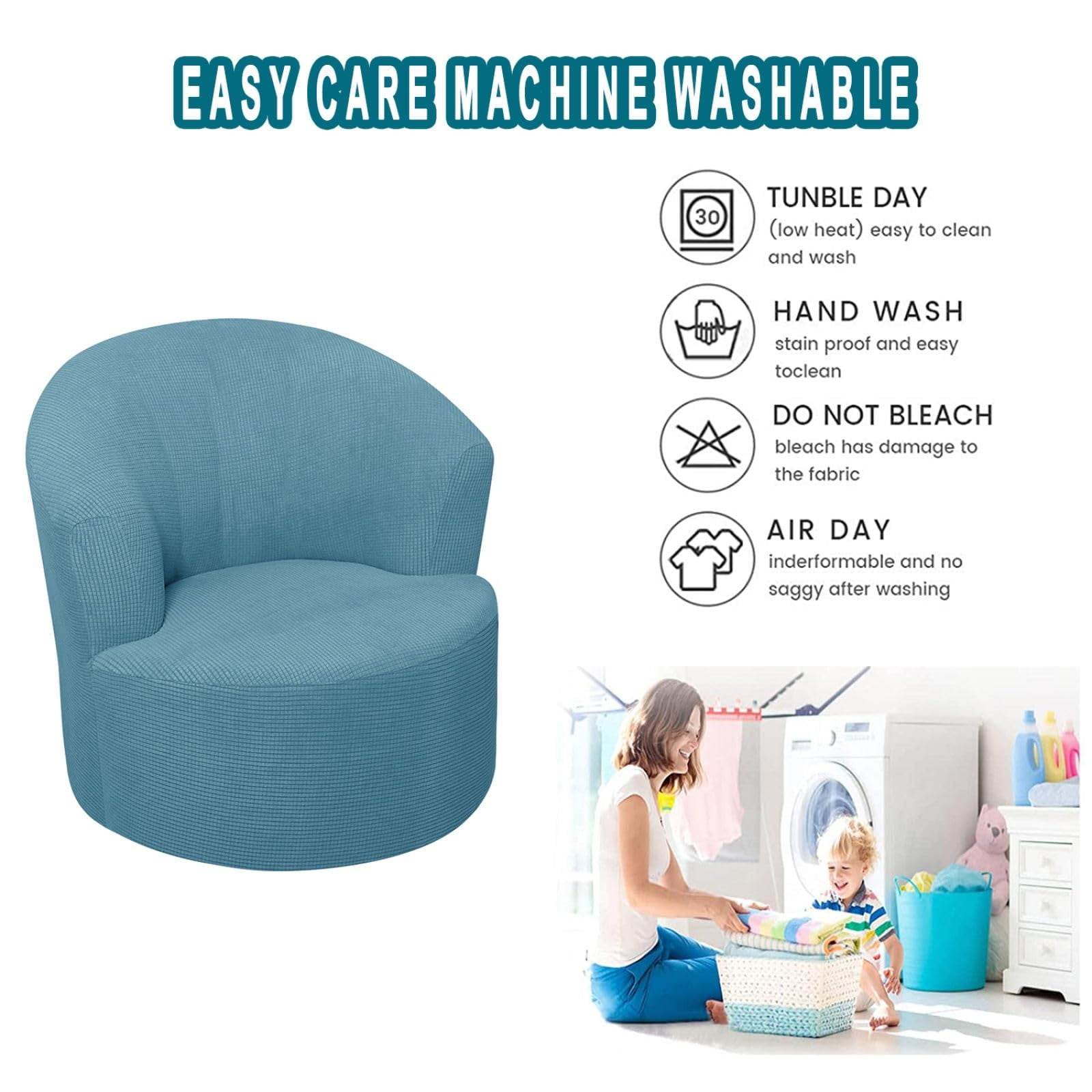 Round Club Swivel Barrel Chair Cover Modern Accent Round Club Armchair Slipcover Soft Stretch Chair Covers for Living Room,Barrel Chair Cover,Stretch Swivel Chair Slipcover Soft Barrel Sofa Cover