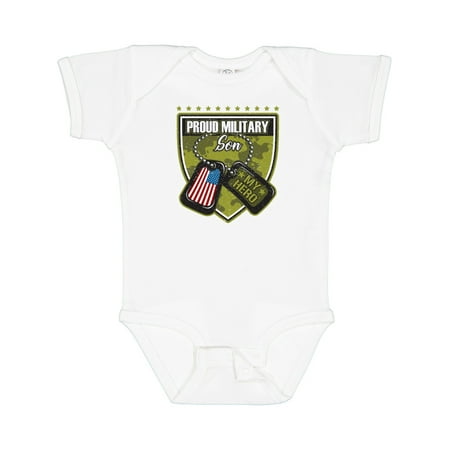 

Inktastic Proud Military Son Boys Camo Flag Outfit Gift Baby Boy Bodysuit