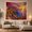 Flower Terrace, variant on Mountain Lake Vertical with Picturesque Village Sunset, Mystical Fantasy for Space Lovers, Wall Decor, Valentine'S Day Gift, Tapestry Wall Hanging for Dorm and Living Room
