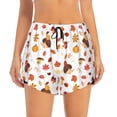 thumbnail image 2 of Gukieu Autumn Maple Leaf with Hedgehog Print Women's Sports Shorts with Drawstring Elastic Waistband for Running, Yoga, Fitness-X-Large, 2 of 7