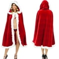 thumbnail image 4 of Cape de Noël Santa Claus Cape en Velours Cape à Capuche Costume Rouge pour Femmes (100cm), 4 of 4