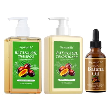 Gypsophila Batana Oil Shampoo and Conditioner and Batana Oil for Hair Set,Rosemary Strengthening Shampoo,Gently Cleanses Scalp and Helps Hair Care